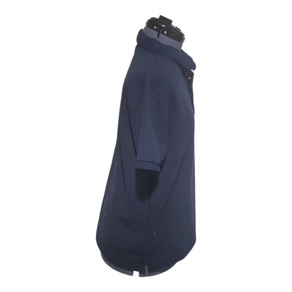 Hudson & Barrows Performance Knit Short Sleeve Polo Shirt Navy Blue Size Large - Picture 2 of 8
